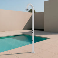 Sined Luna Timer p Bianca Doccia In Alluminio Doppio Attacco Acqua Fredda Laterale o Inferiore Su Un Unico Tubo Interno Doccia Acqua Fredda Temporizzata Con Soffione Lavapiedi e Miscelatore Bianco