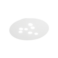 Plafoniera Luna in metallo bianco 72,5x60cm, 7 luci GX53 max 7x8W, IP20, design moderno rotondo, lampadine escluse