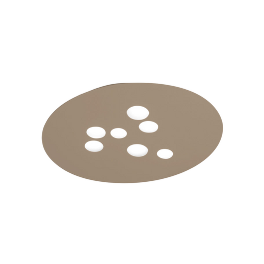 Plafoniera Luna in metallo tortora 72,5x60cm, 7 luci GX53 max 7x8W, IP20, design moderno rotondo, lampadine escluse