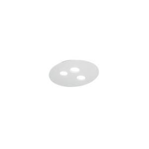 Plafoniera Luna in metallo bianco 47,5x40cm, 3 luci GX53 max 3x8W, IP20, design moderno rotondo, lampadine escluse