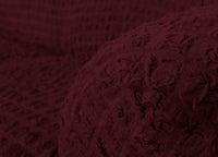 Copridivano Elasticizzato Arricciato Con Volants Tinta Unita Luxory Bordeaux - 2 Posti - Bordeaux