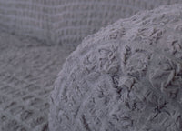 Copridivano Elasticizzato Arricciato Con Volants Tinta Unita Luxory Grigio Chiaro - 4 Posti - Grigio Ch