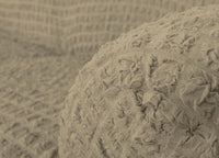 Copridivano Elasticizzato Arricciato Con Volants Tinta Unita Mod Luxory Tortora - 3 Posti - Tortora