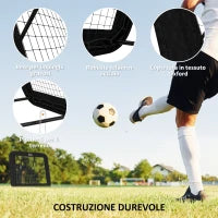 Rebounder Pieghevole e Regolabile da Esterno per Calcio, Baseball e Pallavolo, 128x118x108-120 cm, Nero