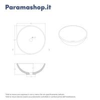 Lavabo da appoggio tondo 41x41x16 cm Bianco