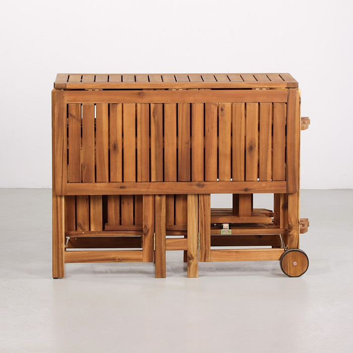 Set tavolo e 4 sedie da esterno in legno richiudibile 110x90 cm Vittoria