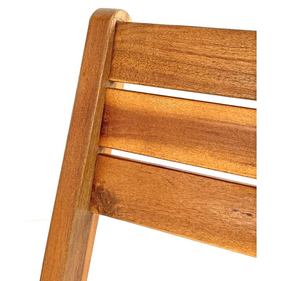 Set tavolino e sedie da giardino pieghevoli in legno con cuscini Genova