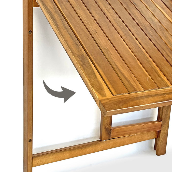 Set tavolino con 2 sedie da balcone salvaspazio in legno Melzo