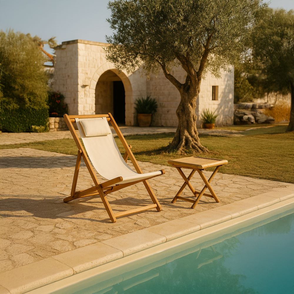 Sdraio da giardino pieghevole in legno Erica