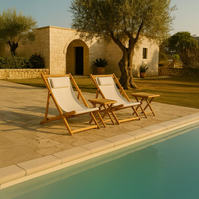 Sdraio da giardino pieghevole in legno Erica