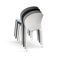 PAZZO DESIGN Sedia Stefania set da 4 sedie Nero in Polipropilene