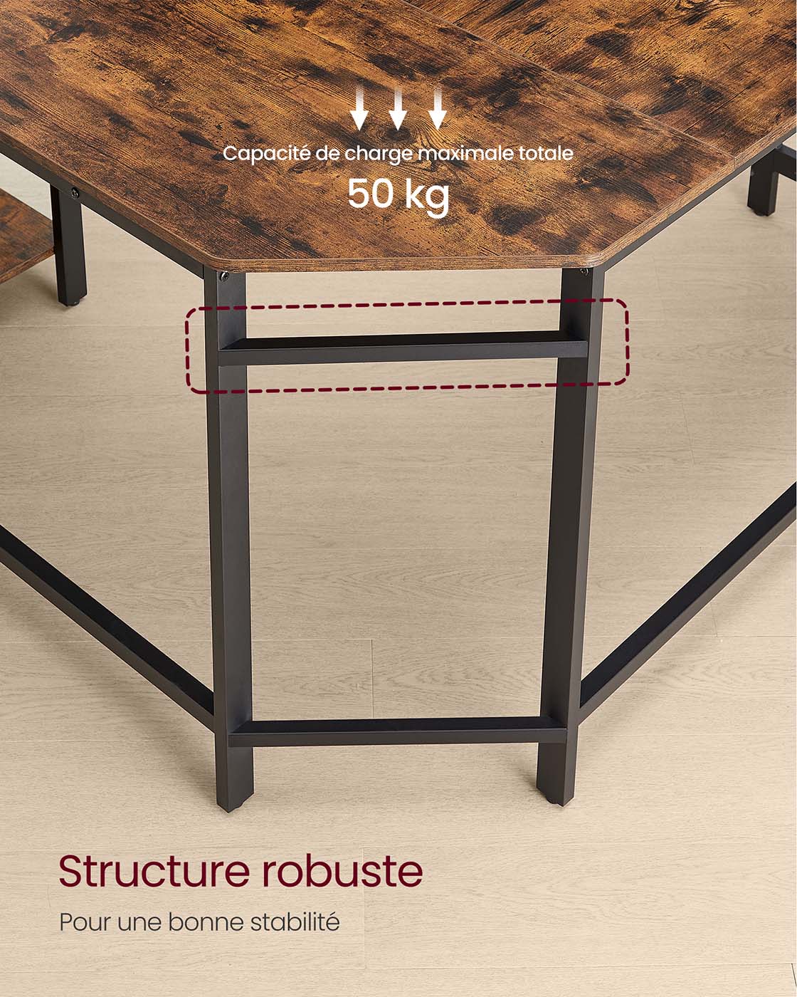 Scrivania per computer tavolo angolare postazione di lavoro con ripiano portaoggetti tavolo per computer per casa e ufficio facile da montare 138 x 138 x 75 cm marrone rustico 12_0004654