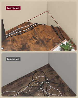 Scrivania per computer tavolo angolare postazione di lavoro con ripiano portaoggetti tavolo per computer per casa e ufficio facile da montare 138 x 138 x 75 cm marrone rustico 12_0004654