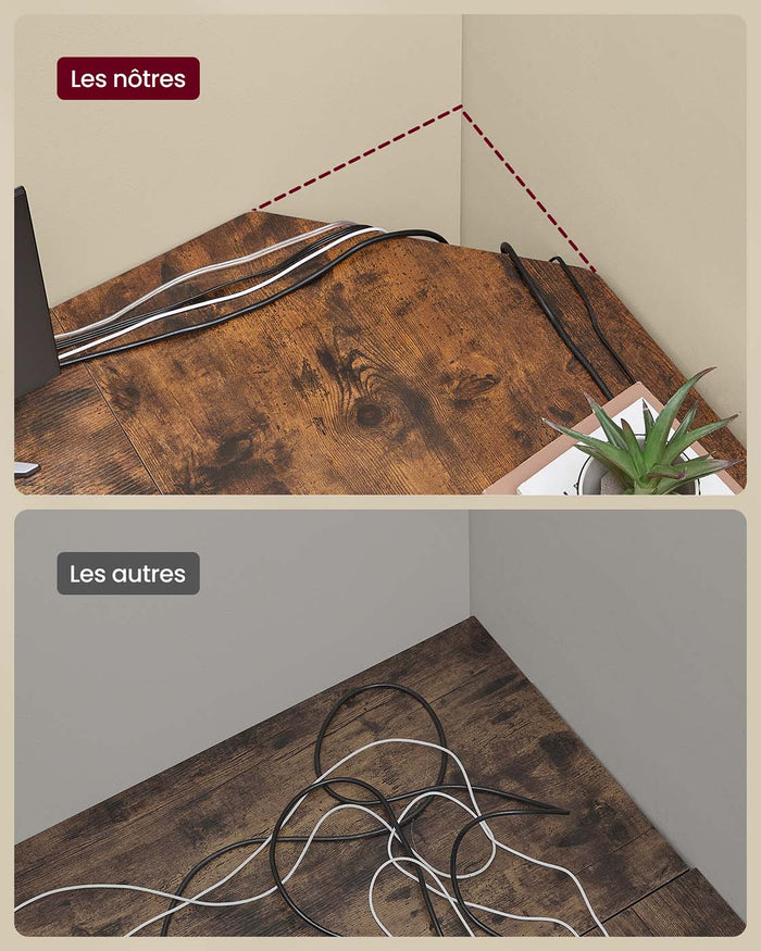 Scrivania per computer tavolo angolare postazione di lavoro con ripiano portaoggetti tavolo per computer per casa e ufficio facile da montare 138 x 138 x 75 cm marrone rustico 12_0004654