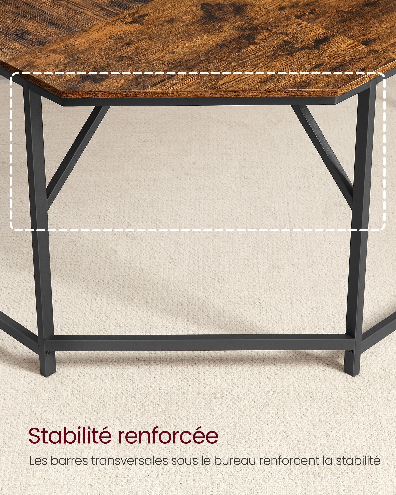 Scrivania per computer per adulti angolare 149 x 149 x 75 cm marrone 12_0004180