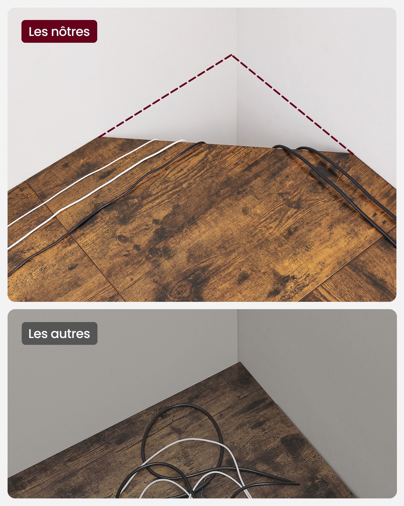 Scrivania per computer per adulti angolare 149 x 149 x 75 cm marrone 12_0004180