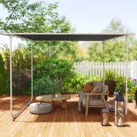 Pergola Gazebo 3x3 m con Rotelle, Copertura Anti-UV e Telaio in Acciaio, Grigio