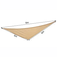 Tenda da sole triangolare, Beige, 6x6x6m