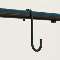 Portavaso per Piante a 3 Livelli, Supporto per Piante per Interni ed Esterni, con 3 Ganci, in Metallo, 75 x 25 x 137 cm, Nero