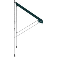 Tenda da Sole da Esterno 2x1.5m a Rullo con Manovella, Altezza e Angolazione Regolabile, Verde