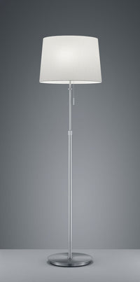 LYON PIANTANA ACCIAIO SATINATO CON PARALUME BIANCO REGOLABILE IN ALTEZZA E CON 3 LUCI ATTACCO E27 AD ACCENSIONE SEPARATA H. 140-180CM, D.46,5CM