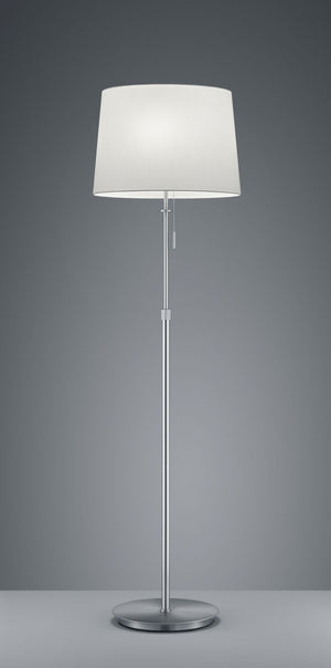 LYON PIANTANA ACCIAIO SATINATO CON PARALUME BIANCO REGOLABILE IN ALTEZZA E CON 3 LUCI ATTACCO E27 AD ACCENSIONE SEPARATA H. 140-180CM, D.46,5CM