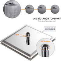 AICA Colonne doccia termostatiche, miscelatore doccia con rubinetto quadrato, cromo