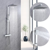 Colonna Doccia AICA ITALY Colonna Doccia Termostatica con Soffione 20x20cm in Acciaio Inox, Cromo