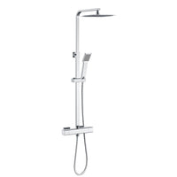 Colonne Doccia, AICA ITALY Colonna Doccia Termostatica, Colonna Doccia Studio con Grande Soffione 25x25cm, Cromo