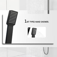 Miscelatore doccia termostatico con manopola in lega di zinco,colonna doccia soffione acciaio inox, nero