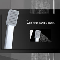 AICAIT Colonna doccia quadrata con soffione quadrato 20x20cm in acciaio inox cromato, sistema doccia a 38℃ antiscottature