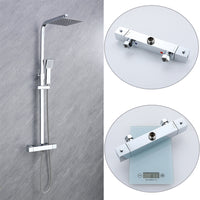 Colonna Doccia AICA ITALY Colonna Doccia Termostatica con Soffione 20x20cm in Acciaio Inox, Cromo