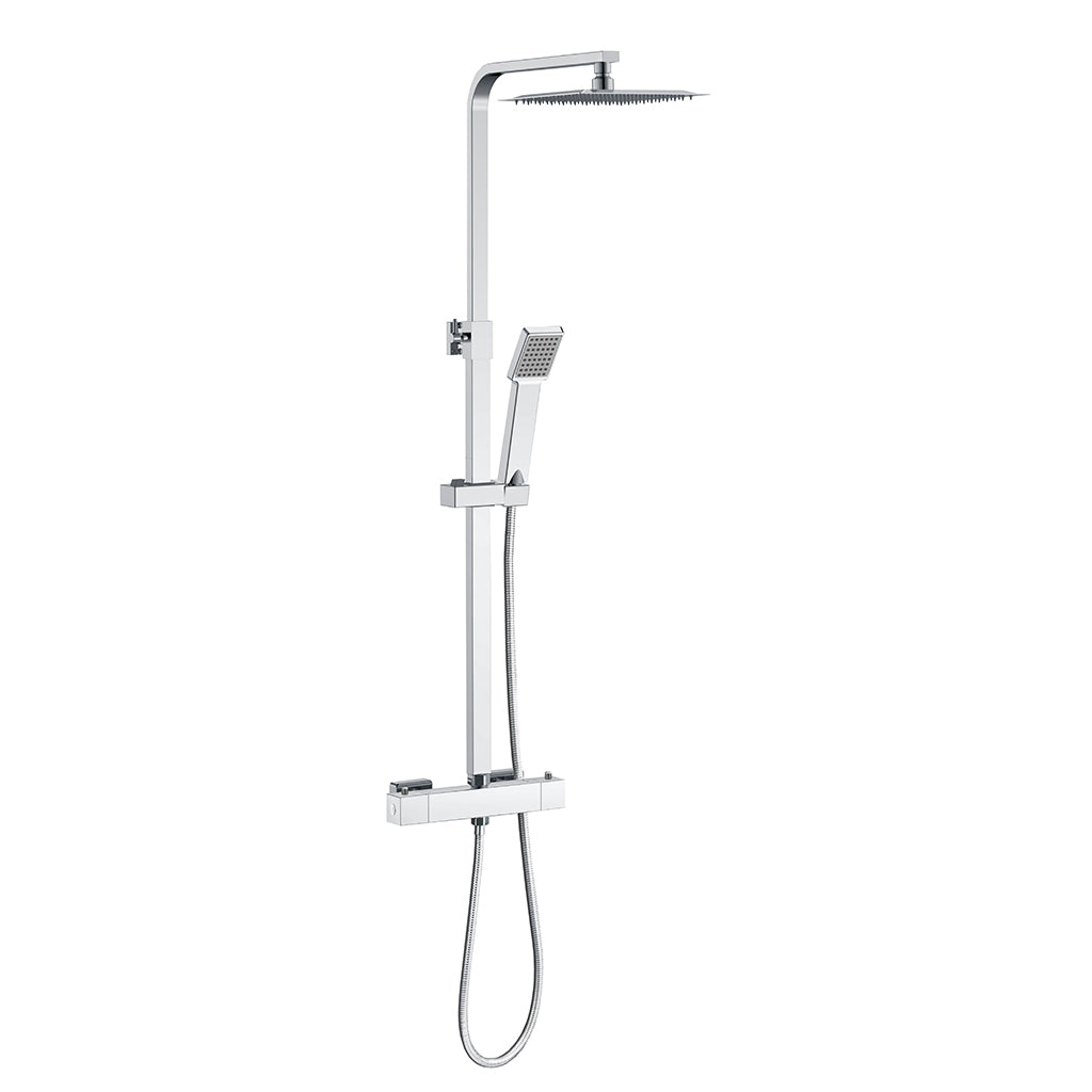 Colonna Doccia AICA ITALY Colonna Doccia Termostatica con Soffione 20x20cm in Acciaio Inox, Cromo