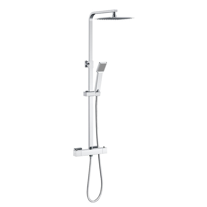 Colonna Doccia AICA ITALY Colonna Doccia Termostatica con Soffione 20x20cm in Acciaio Inox, Cromo
