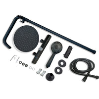 AICA ITALY Colonna Doccia Idromassaggio, Colonna per Doccia con Miscelatore Termostatico, 25x25cm Grande Soffione Doccia a Pioggia, Nero