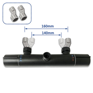 AICA ITALY Colonna Doccia Idromassaggio, Colonna per Doccia con Miscelatore Termostatico, 25x25cm Grande Soffione Doccia a Pioggia, Nero