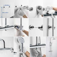 AICA ITALY Colonna Doccia Idromassaggio, Colonna per Doccia con Miscelatore Termostatico, 25x25cm Grande Soffione Doccia a Pioggia, Cromo