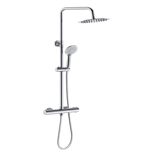 AICA ITALY Colonna Doccia Idromassaggio, Colonna per Doccia con Miscelatore Termostatico, 25x25cm Grande Soffione Doccia a Pioggia, Cromo