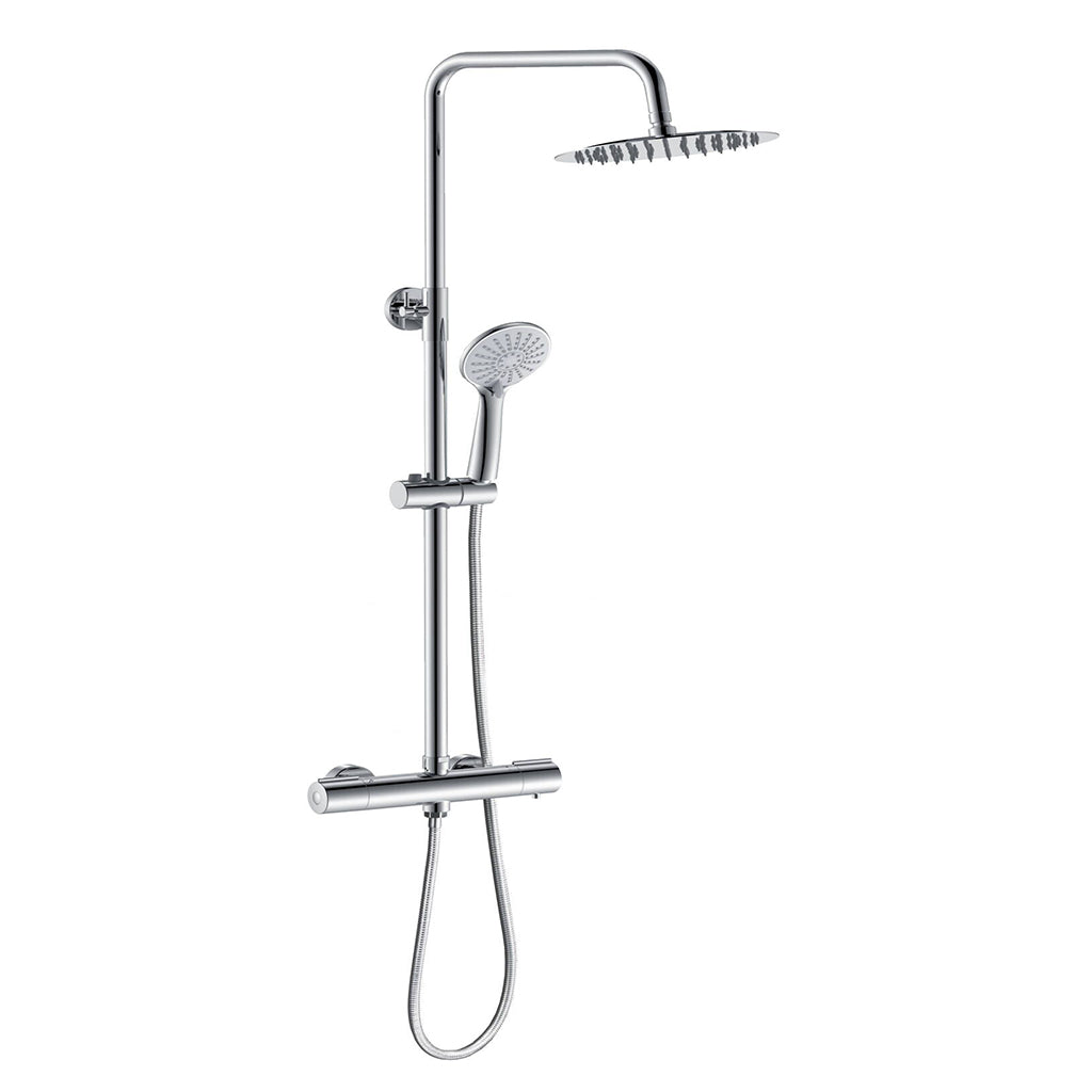 AICA ITALY Colonna Doccia Idromassaggio, Colonna per Doccia con Miscelatore Termostatico, 25x25cm Grande Soffione Doccia a Pioggia, Cromo