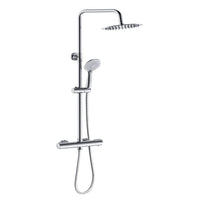 AICA ITALY Colonna Doccia Idromassaggio, Colonna per Doccia con Miscelatore Termostatico, 25x25cm Grande Soffione Doccia a Pioggia, Cromo