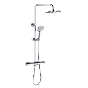 AICA ITALY Colonna Doccia Idromassaggio, Colonna per Doccia con Miscelatore Termostatico, 25x25cm Grande Soffione Doccia a Pioggia, Cromo