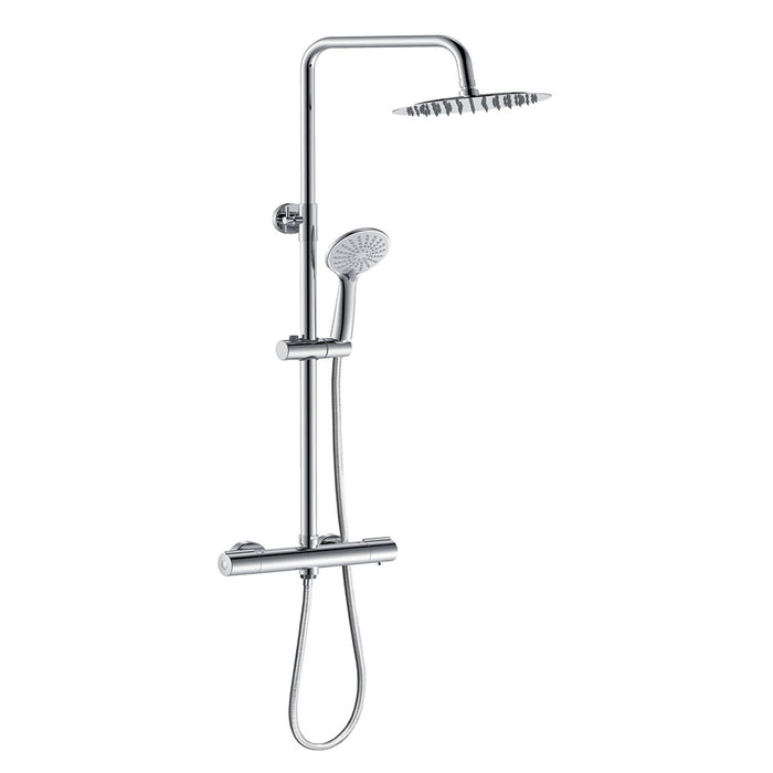 AICA ITALY Colonna Doccia Idromassaggio, Colonna per Doccia con Miscelatore Termostatico, 25x25cm Grande Soffione Doccia a Pioggia, Cromo