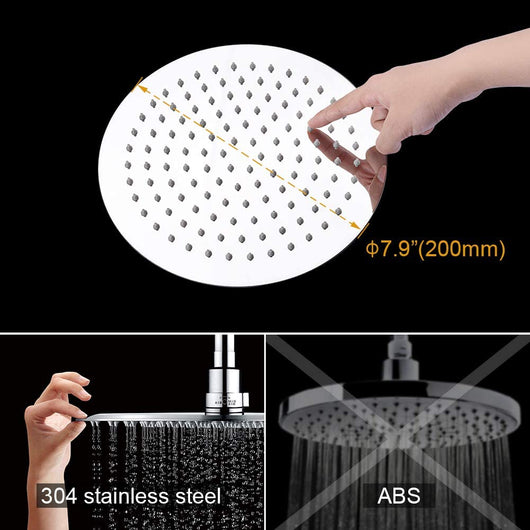 Colonna per Doccia AICA ITALY Colonna Doccia Idromassaggio con Soffione Tondo da 20cm in Acciaio Inox, Cromo