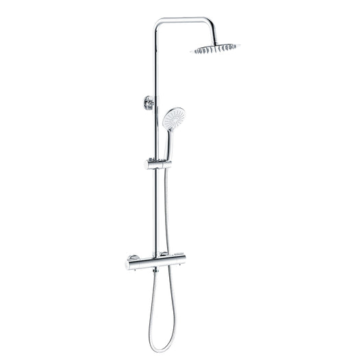 Colonna per Doccia AICA ITALY Colonna Doccia Idromassaggio con Soffione Tondo da 20cm in Acciaio Inox, Cromo