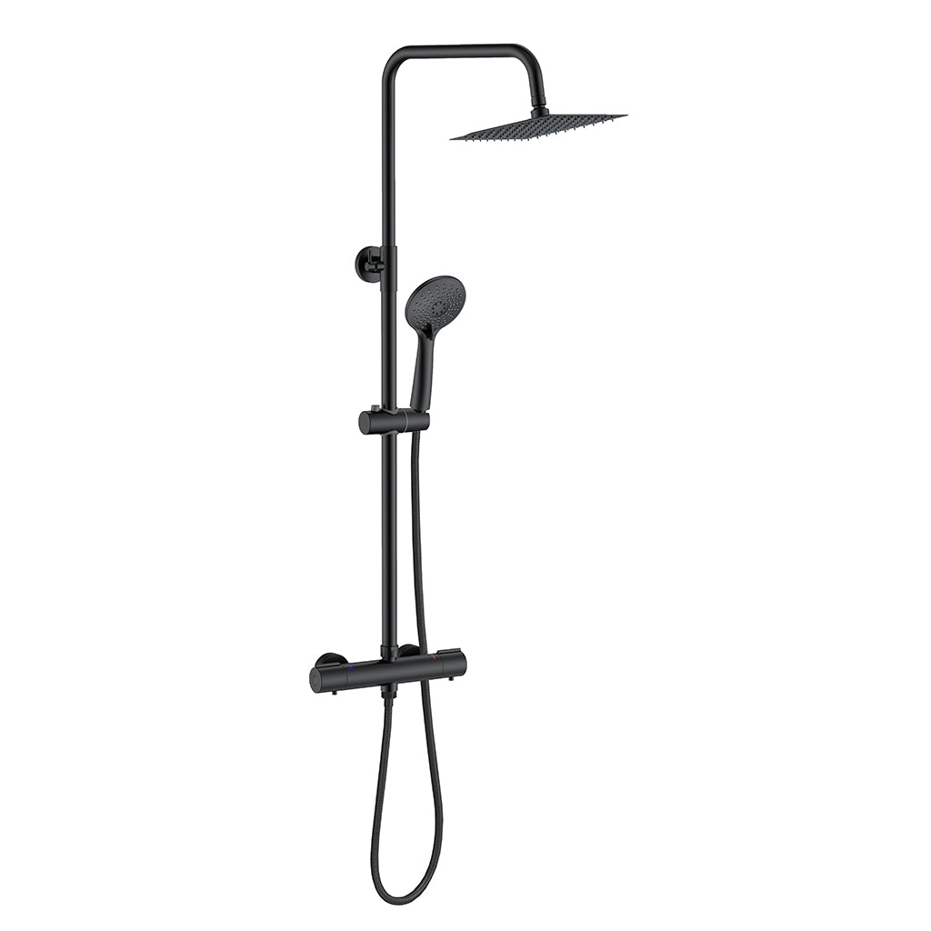 Colonna Doccia Idromassaggio AICA ITALY Colonne Doccia con Miscelatore Termostatico, Nero
