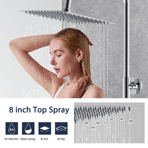 AICA ITALY Sistema Doccia con Miscelatore Termostatico a 38℃ e Soffione Tondo Altezza Regolabile 735-117cm Cromo