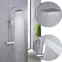 Kit Doccia con Soffione 20x20cm in Acciaio Inox e Cool-touch rubinetto, Miscelatore Termostatico Doccia Antiscotto, Cromo