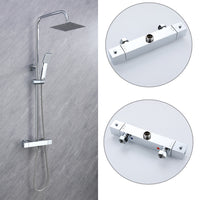 Kit Doccia con Soffione 20x20cm in Acciaio Inox e Cool-touch rubinetto, Miscelatore Termostatico Doccia Antiscotto, Cromo