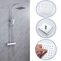 Kit Doccia con Soffione 20x20cm in Acciaio Inox e Cool-touch rubinetto, Miscelatore Termostatico Doccia Antiscotto, Cromo