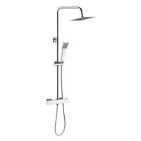 Kit Doccia con Soffione 20x20cm in Acciaio Inox e Cool-touch rubinetto, Miscelatore Termostatico Doccia Antiscotto, Cromo